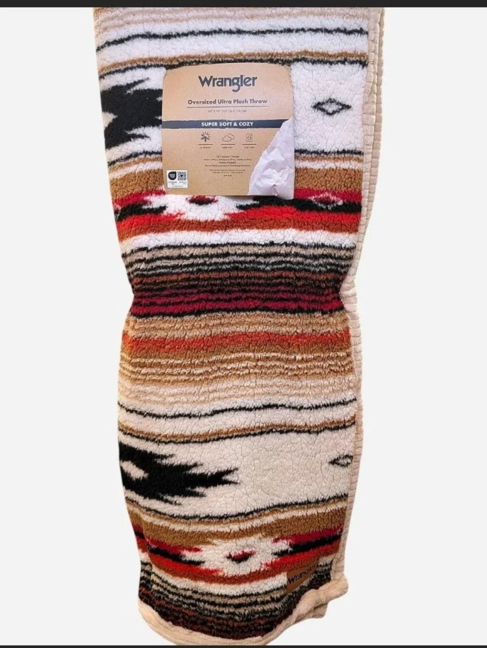 Wrangler Oversized Ultra Plush Sherpa Throw Blanket 50x70